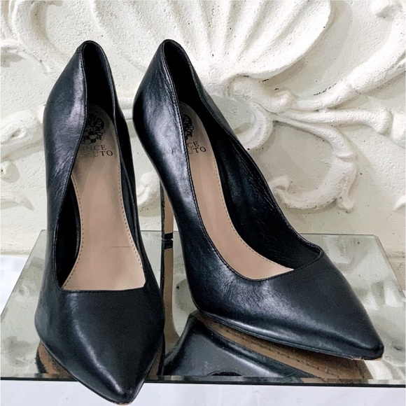Vince Camuto Black Leather Pumps main image 12